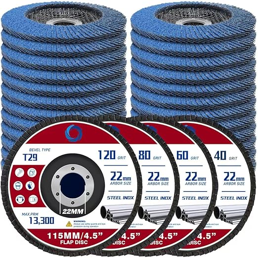 Abrasive Flap Discs,Premium 4.5" x 7/8" T29 High Density Zirconia Flap Sanding Discs 4-1/2 Inch for Angle Grinder,Grinding Wheels & Discs,Sanding Discs for Wood & Metal.(Mix Grit-20 Pack)