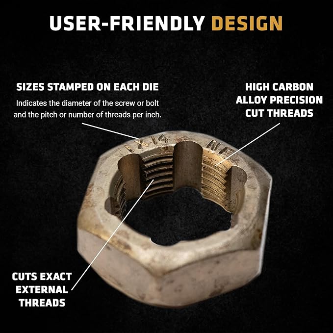 Century Drill & Tool, 92927, 5/16-24 NF, National Fine Fractional Right Hand Rethreading Die, High Carbon Steel, Fix Bolts or Studs