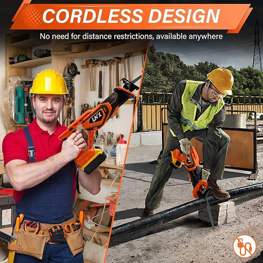 Cordless Reciprocating Saw for DEWALT 20V MAX Battery, Brushless Electric Recip Saw with 4 Blades, 0-2800 SPM Variable Speed, Tool-Free Blade Change, for Wood/PVC/Metal Cutting