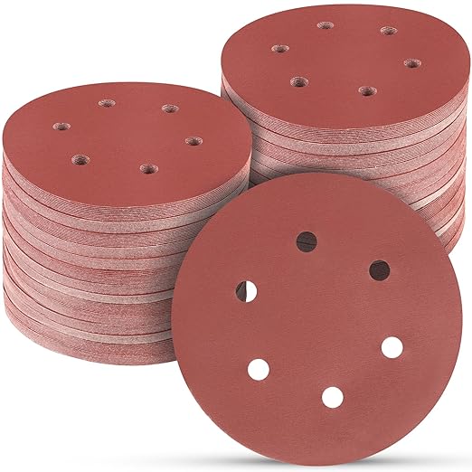 100 PCS 6 Inch Sanding Discs 1200 Grit, 6 Hole Hook and Loop Sandpaper, Round Orbital Sand Paper Discs for Sander