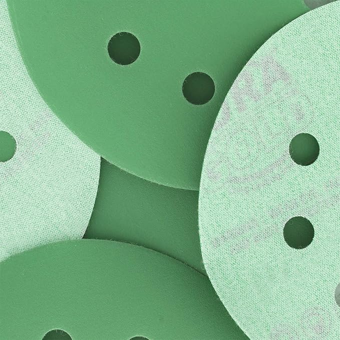 Dura-Gold Premium 2000 Grit 5" Green Film Sandpaper Discs, 8 Hole Pattern Dustless, 50 Discs - Hook & Loop Backing for Orbital DA Sander, Detailing Finishing Color Sanding Automotive Paint Woodworking