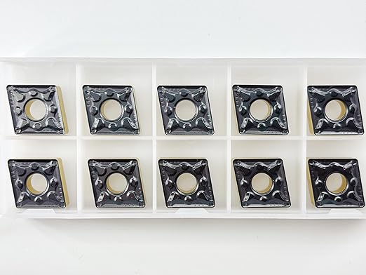 Carbide Inserts CNMG432 CNMG120408 10-Pack, CNC Turning Tool for Steel Metal Cutting, Semi-Finishing Chipbreaker, High Precision CNC Lathe Inserts