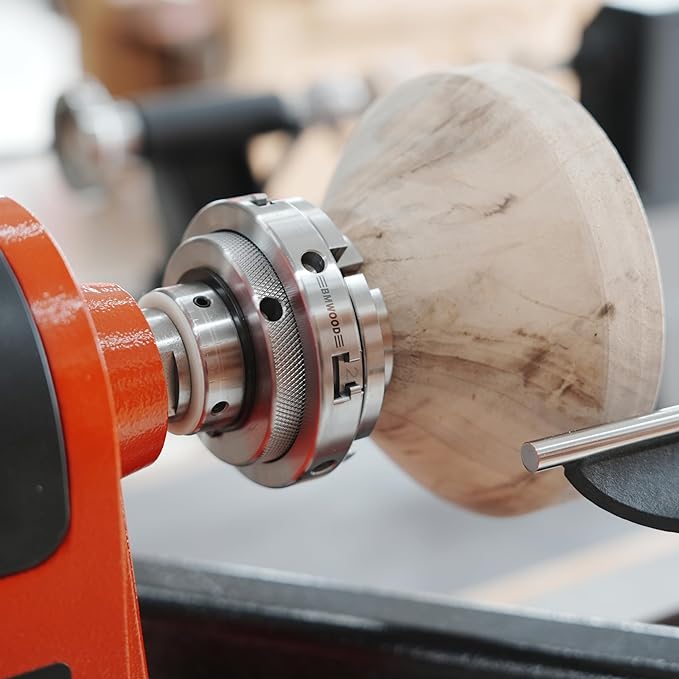 NCK-4M 4" 4 Jaw Mini Self-Centering Chuck, Thread 1"X8TPI, with NCK-3.75Z-DJDD Dovetail Jaws, Wood Screw, Two Nylon Washers, T Handle Allen