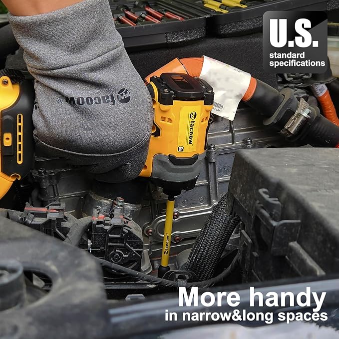 Magnetic Nut Driver Set for Impact Drill, 19 Pcs with Metric & SAE Including PH1 & PH2, 6 Inch Extra Long Nut Driver Set with Storage Case, Durable for Professional and Diy Projects