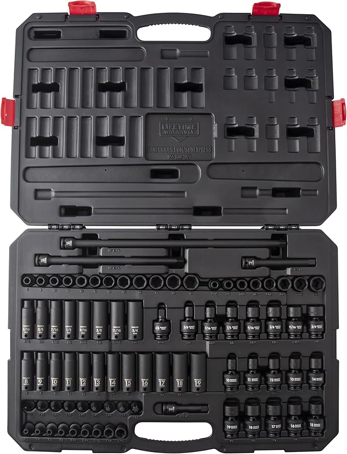 Sunex 80 Pc. 3/8 In. Drive Master Impact Socket Set