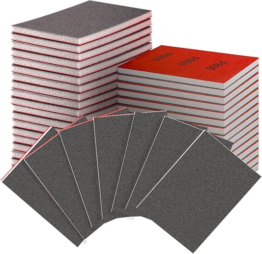 30-Pcs 3x4 Inch 800 Grit Sanding Sponge Set, Sanding Block, Ultra-Fine Wet/Dry Sandpaper for Wood, Metal, Drywall, Furniture Polishing (800Grit)