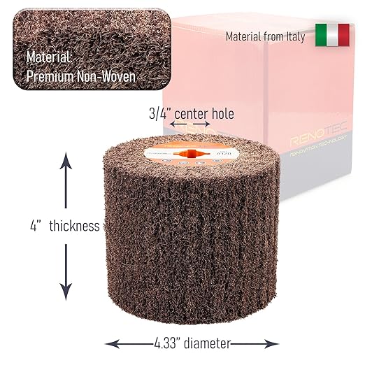 4.33 x 4 inch Coarse 120 Grit 1 Pcs Burnishing Wheel for Burnishing Polishing Machine, 3/4 Inch Arbor (Grit 120)