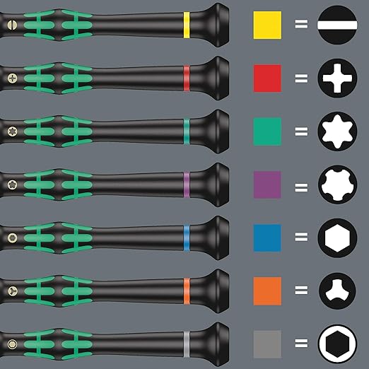Wera 05117991001 Kraftform Micro 2035 Slotted Electronics Precision Screwdriver, 1mm Head, 40mm Blade Length