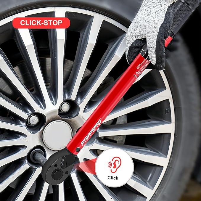 ATsafepro 1/2-Inch Drive Click Torque Wrench,10-170FT.LB/13.6-230.5N/M & Dual-Direction, 72-Tooth Dual Range Scales Torque Wrench 1/2 Drive,Easy Use for Motorcycle,Car,etc