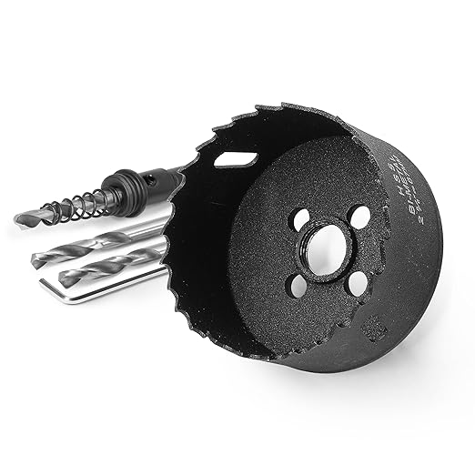 2-5/8 Inch Hole Saw with 3/8" Triangle Shank Quick Change Arbor, JTemgle Bi-Metal Hole Saw Heavy Duty Hole Cutting Tool for Cornhole Boards, Recessed Lights, Wood, Plastic, Drywall & Soft Metal