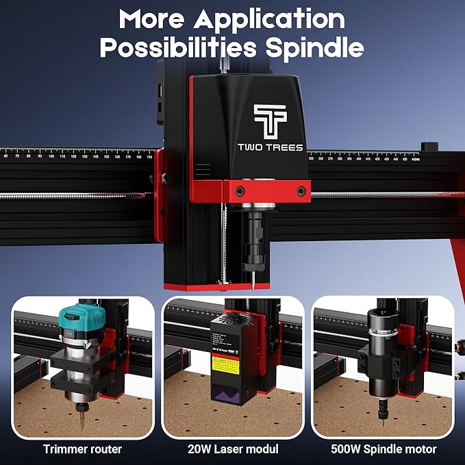 Twotrees TTC450 Pro CNC Router Machine with NEMA 57 Closed-Loop Stepper Motor 3.5" Touch Screen ,Upgraded 3 Axis Engraver Machine, Engraving Milling Machine for Wood Acrylic Aluminum Carving Cutting