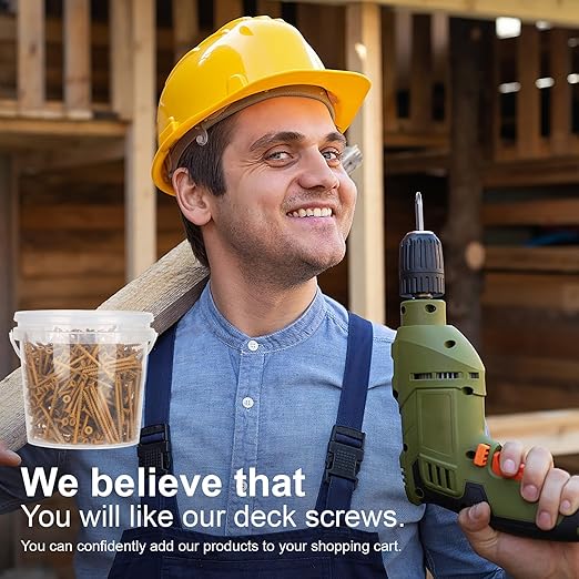 Deck Screws #10 x 5?쇺? T25 Star Torx Drive Flat Head Wood Screws, Tan, 5lb