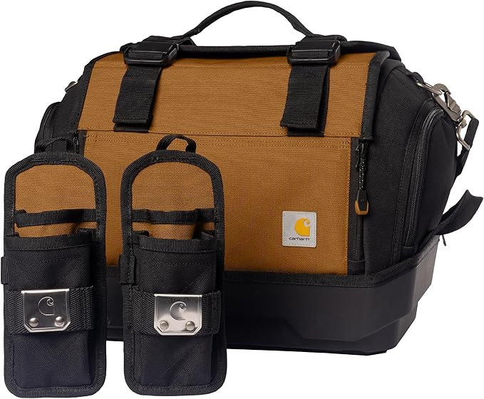 Carhartt Mens Station Tool Bag W/Adjustable Shoulder Straps, Durable, Water-Resistant Tool Organizer, Medium Tool Bag