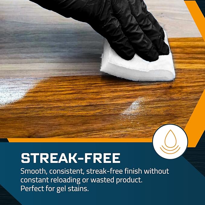 M훮KRS Double Thick Stain Pad, Cut-to-Size Staining Pads, 5-Pack, Lint, Snag, Streak-Free Applicator, Micro Brush Material, Wood Stains and Oil Based Finishes, Easy to Use with Consistent Application