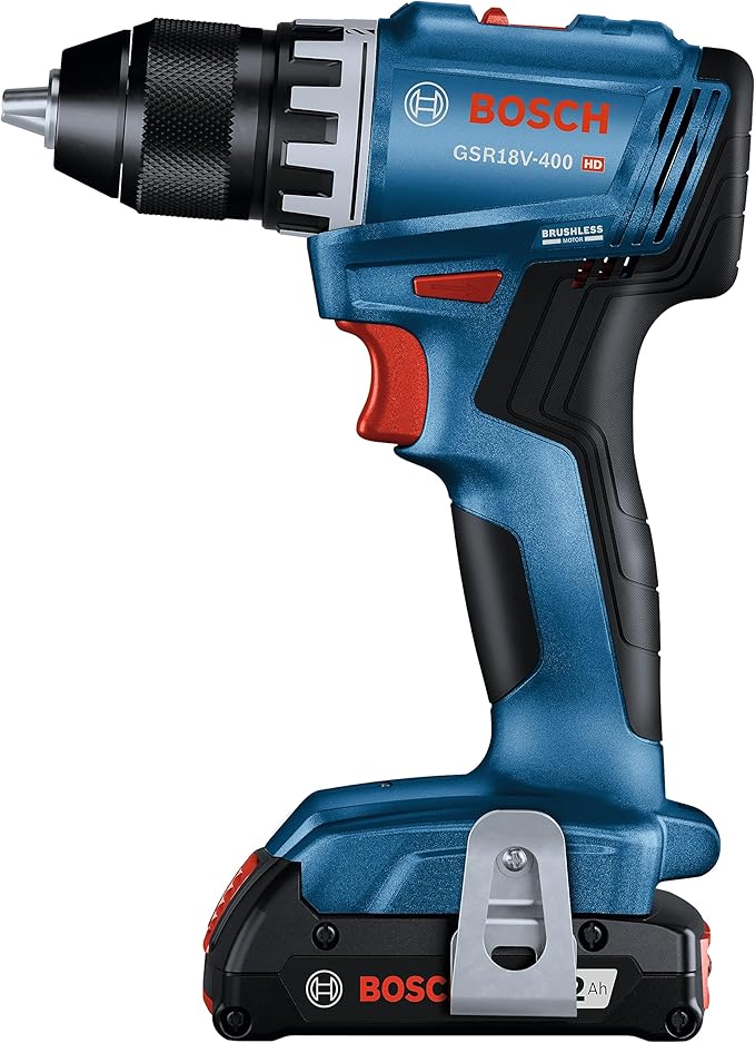 BOSCH GXL18V-27B22 Power Tool Combo Kit - 18V Brushless Compact 1/2 In. Cordless Drill Driver and 1/4 In. Hex Impact Driver (Includes: Two 2.0Ah Batteries, 18V Charger, and Carrying Tool Bag)
