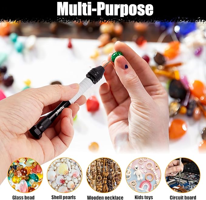 Mulwark Precision Pin Vise Hand Drill Set 25 Pcs - Premium stocking stuffers - Manual Small Drill Set with HSS Micro Twist Bits for Jewelry, Wood, Plastic, and More - Mini Hand Drill for Crafts