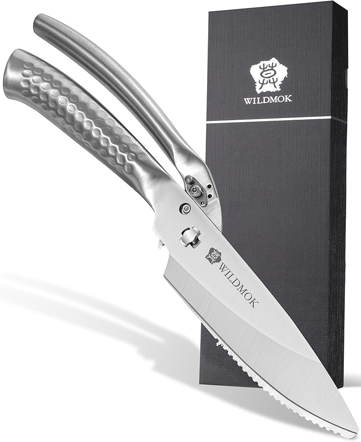 WILDMOK Heavy Duty Poultry Kitchen Shears ??Multi-function Stainless Steel Poultry Shears, Ultra Sharp All Purpose Kitchen Scissors Cutting Chicken Meat, Turkey, Fish