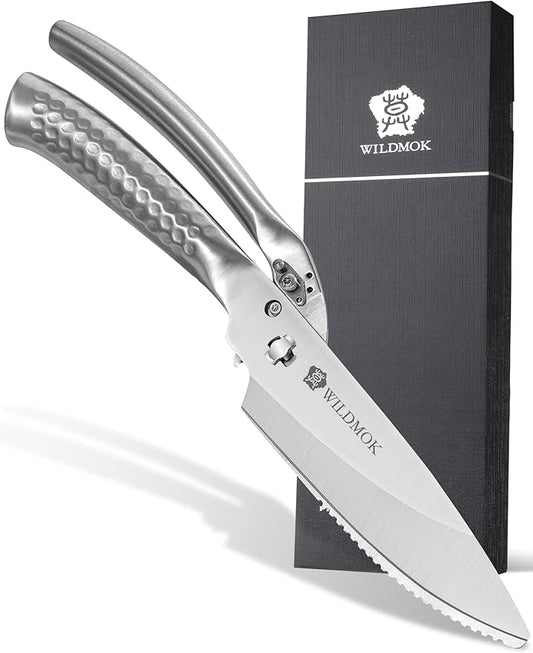 WILDMOK Heavy Duty Poultry Kitchen Shears ??Multi-function Stainless Steel Poultry Shears, Ultra Sharp All Purpose Kitchen Scissors Cutting Chicken Meat, Turkey, Fish