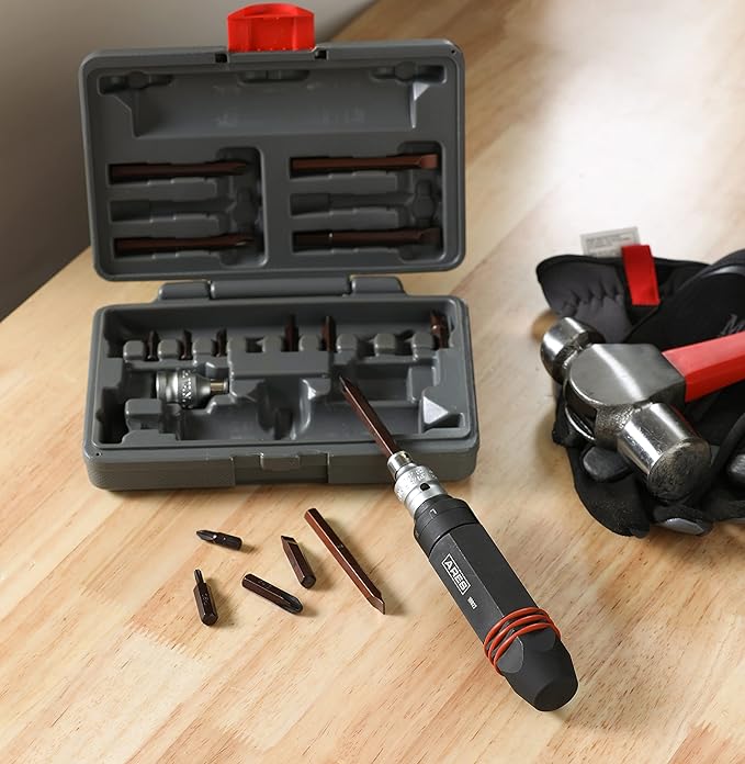 ARES 10027 ??1/2-Inch Drive Heavy Duty Hex Grip Impact Driver ??1/4-Inch & 5/16-Inch Bit Chucks ??S2 Bits ??Slotted 3/16, 1/4, 5/16, 3/8 Inch Bits ??Phillips PH1, PH2, & PH3 Bits - T20, T25 Bits