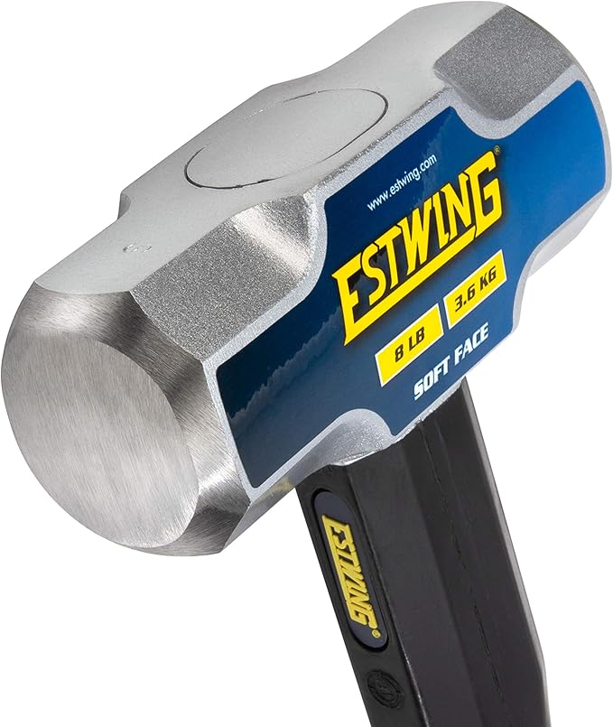 Estwing 8 lb Soft Face Sledge Hammer - 30" Indestructible Handle, Shock-Absorbing Grip, Overstrike Resistant