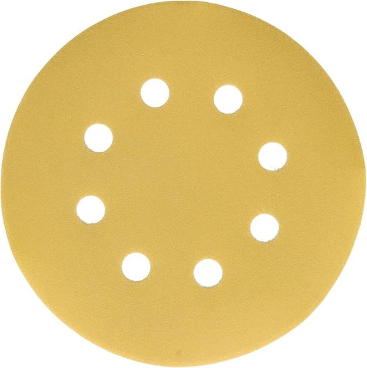 Dura-Gold Premium 400 Grit 5" Sandpaper Discs, 8 Hole Pattern Dustless, 50 Discs - Hook & Loop Backing for Orbital DA Sander, Detailing Finishing Color Sanding Automotive Paint Woodworking
