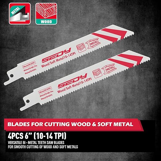20-Piece Ultimate Reciprocating Saw Blade Set, Premium 6 & 8 Inch Wood and Metal Cutting Blades with Storage Box for Pruning, Wood, and Metal Cutting Tools