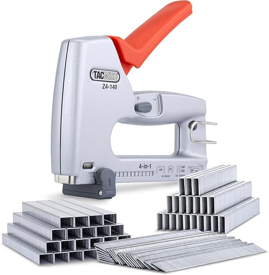 Tacwise 1764 Z4-140 (T50) Heavy Duty 4-in-1 Metal Staple/Nail Gun with 4000 Staples and 2000 Nails, Stapler and Brad Nailer for Professional and DIY Tasks