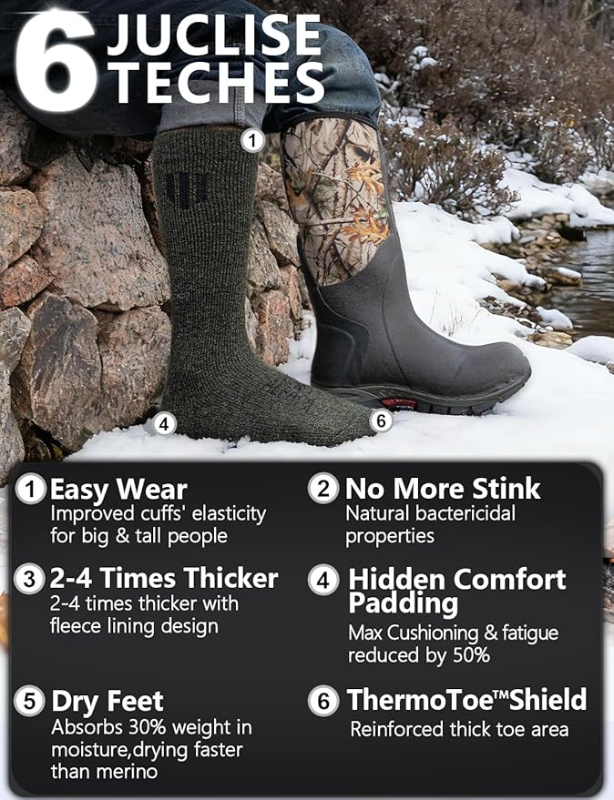 Alpaca Wool Boot Socks Men and Women, Heavyweight Thick Thermal Socks Cold Weather Hunting Hiking, Moisture Wicking