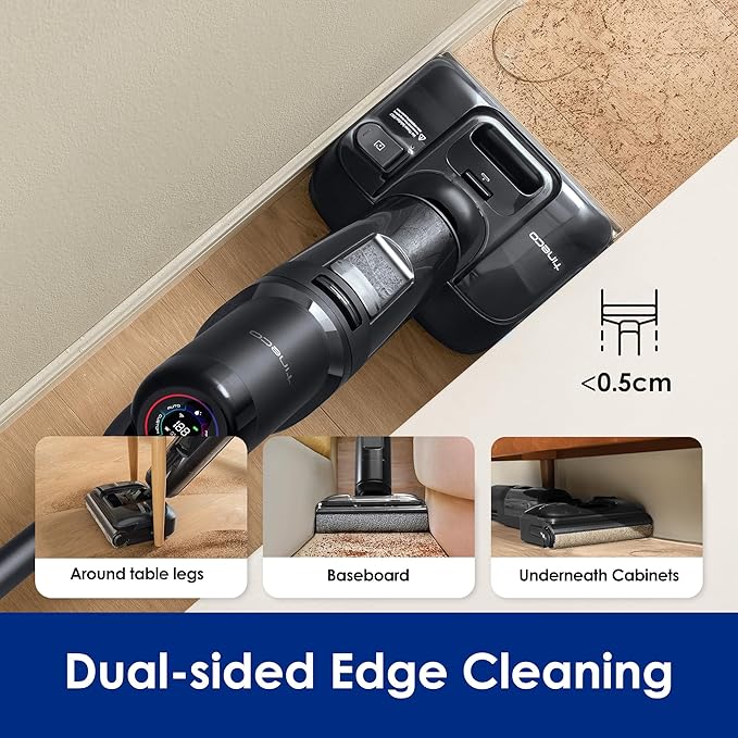 Tineco Floor ONE S7 Stretch Ultra Cordless Wet Dry Vacuum Cleaner, 180째Lay-Flat Anti-Tangle Design, 50 Minutes Runtime, 185??Flashdry Self-Cleaning, Dual-Sided Edge Cleaning Floor Cleaner