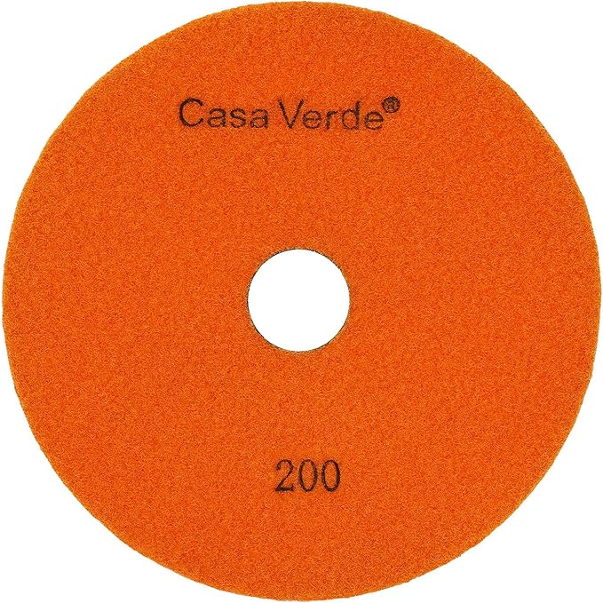 Casaverde Grit 200 Granite Diamond Polishing Pads 7 Inch for Stone Terrazzo Travertine Countertop Marble Floor Edges Polish