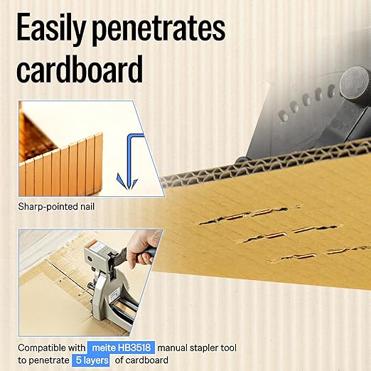 meite Carton Closing Staples 16 Gauge 1-3/8" Wide Crown Staple 5/8" Length Copper-Coated Box Staples for Pneumatic or Manual Staple Gun Cardboard Packaging, 20000PCS