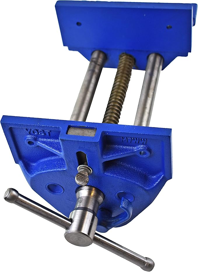 Yost Vises M7WW Rapid Action Woodworking Vise | Quick Release Lever for Quick Adjustments | 7 Inch Jaw Width | Made with Heavy-Duty Cast Iron | Blue