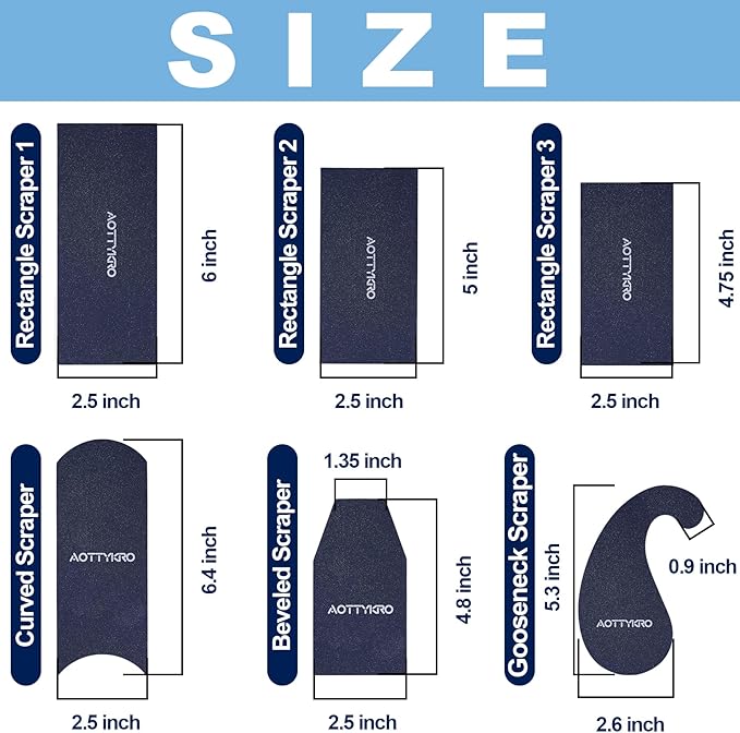 New Cabinet Scraper Cards with 6 shapes,Cabinet Scraper for multi-functional engraving,deburring,polishing,contour sanding,Card Scraper Tool for precision machining and confined spaces
