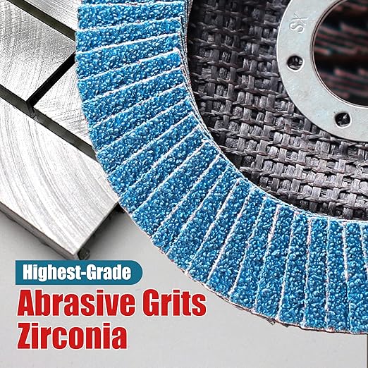 EZARC Flap Discs 80 Grit, 4 1/2 x 7/8-Inch Flap Sanding Disc, Type 29 Zirconia Grinding Wheel for Stainless Steel, Sheet Metal (10 Pack)