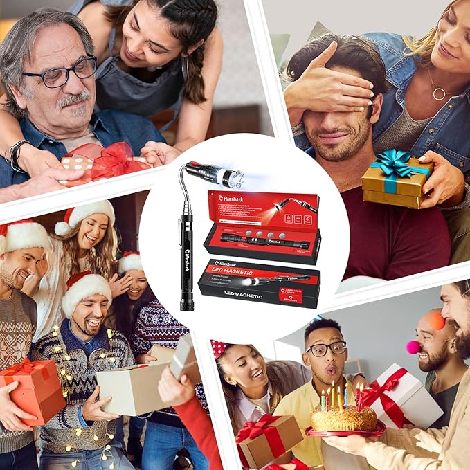 Hinshark Gifts for Men Extendable Telescoping Magnetic Pickup Tools, Valentines Day Gifts for Him, Anniversary Birthday Gift for Men Dad Husband Him, Mens Valentines Gift for Cool Gadgets Tools