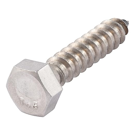 1/4 x 1-1/4 Stainless Lag Bolt (25-Pack) 18-8 Stainless Steel, Heavy Duty Hex Wood Lag Screw, ASME B18.2.1 Commercial/Industrial Grade by Makers Bolt