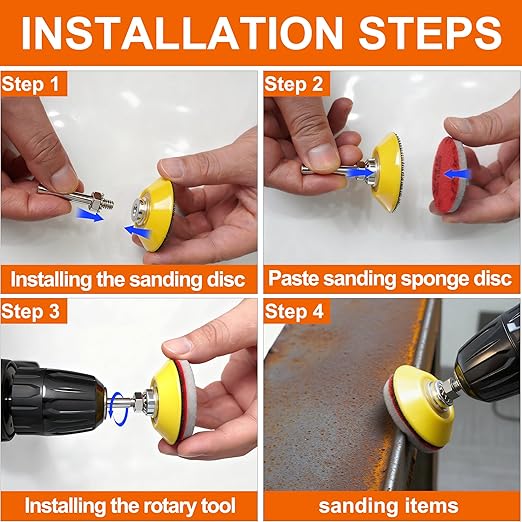 64 PCS 2 Inch Sanding Disc Pad,Hook and Loop Sanding Pads 2500 Grit Wet Dry Sponge Sandpaper with 1/4??Shank for Drill Sanding Grinder Rotary Tools Curved Surface Polishing and Sanding