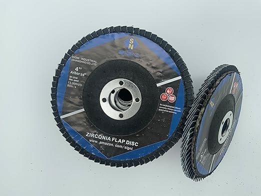 SIGNI 4" x 5/8" Premium Zirconia Flap Discs T27 10-Pack (Grit 120#)