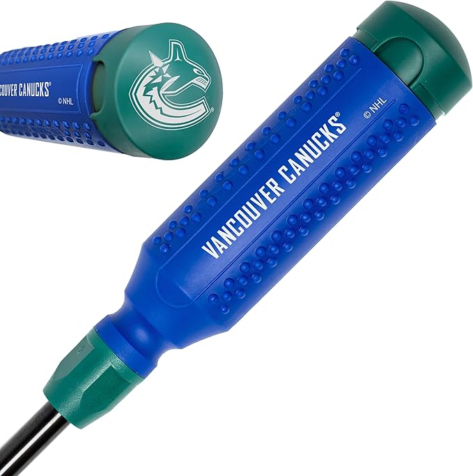 MEGAPRO짰 NHL짰 Team Edition Multi-bit Screwdriver | Officially Licensed NHL짰 Gear | Durable, Ergonomic, Pro-Grade Screwdriver (Vancouver Canucks짰)