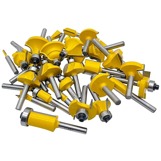 LU&MN Carbide Tipped Router Bit Set ( 35 PCS) with 1/4" Shank Wood Milling Saw Cutter, Multi-Purpose (Woodworking Tools for Home Improvement and DIY)