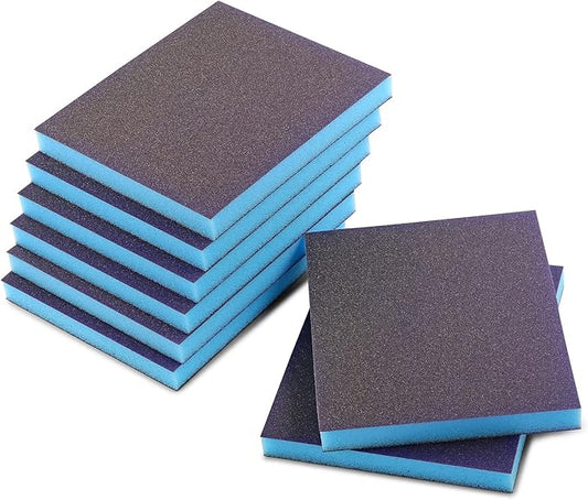 8Pcs 180 Grit Sanding Sponge, Jamiikury Fine Sanding Blocks Washable and Reusable, Wet Dry Sandpaper Sponge for Wood Metal FurniturePaint and Drywall