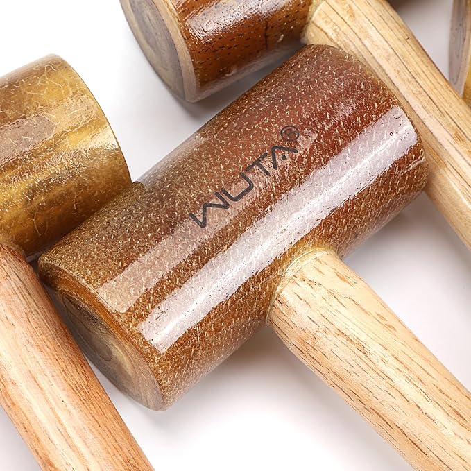 WUTA Rawhide Mallet 100% Rawhide-head Hammer for Jewelry Making Leather Craft Hammer Stamping Jewelry Leather Worker Craft Tool Good Buffering Mallet 42mm