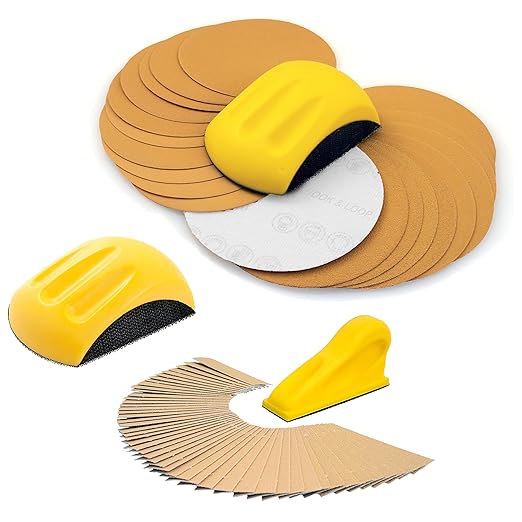 Sanding Mouse & Detail Sanding Kit with Sand Paper Assortment Pack, 20 Sanding Discs, 50 Pre-cut Gold Sanding Strips, Woodworking Micro Sander For Crafts - 73 Piece 6" Set