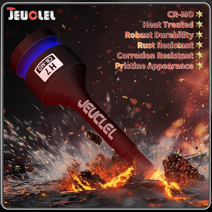 7mm Hex Impact Bit Socket, H7 1/2-Inch Impact Drive Allen Socket, Cr-Mo Steel Lengthen Hex Screwdriver Adapter for Electric Ratchet Wrenches Fastening Screws