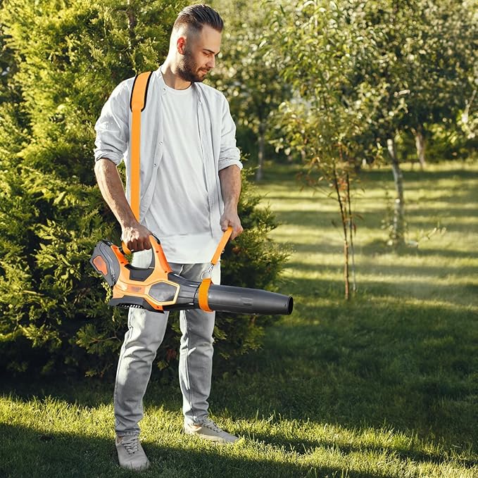 Universal Shoulder Strap for Leaf Blower & String Trimmer, Compatible with WOLFMEN for EGO Power+ for WORX for LAZYBOI for LEAPUL for DEWALT for MZK for Greenworks for BLACK+DECKER (1, Orange)