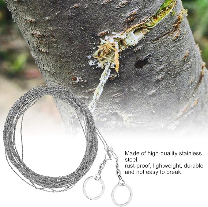 Portable Wire Saw 10m Stainless Cutting String Emergency Camping Rope Kit Used for Outdoor Cut Trees Wood