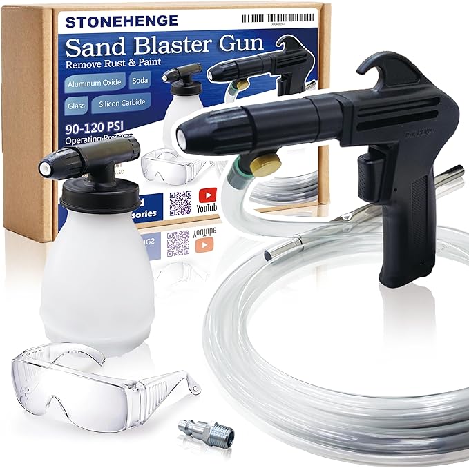 Rust Remover Gun - Power Sand Blaster for Air Compressor - Versatile Cleaning Kit for Home and Workshop