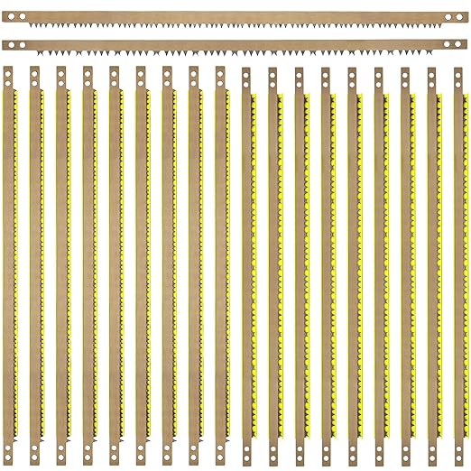 20 Pack 21 Inch Bow Saw Blade Replacement,Fits Any 21” Bow Saw for Tree Cutting,Two Tooth Types for Dry and Wet Wood,Super-Hard Alloy Steel