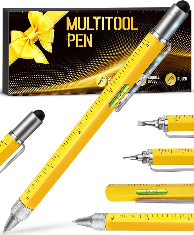 Stocking Stuffers for Men, Gifts for Him, Multitool Pen Christmas Birthday Present, Ideas for Guys Husband Who Have Everything, Tools Cool Gadgets Birthday, White Elephant for Adults Women Dad Grandpa