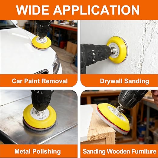 36 Pcs 3 Inch Hook & Loop Sanding Sponge Discs,180 to 3000 Grits Wet Dry Sanding Attachment with 1/4??Round and Hex Shanks for Drill Sanding Grinder Rotary Tools Curved Surface Polishing